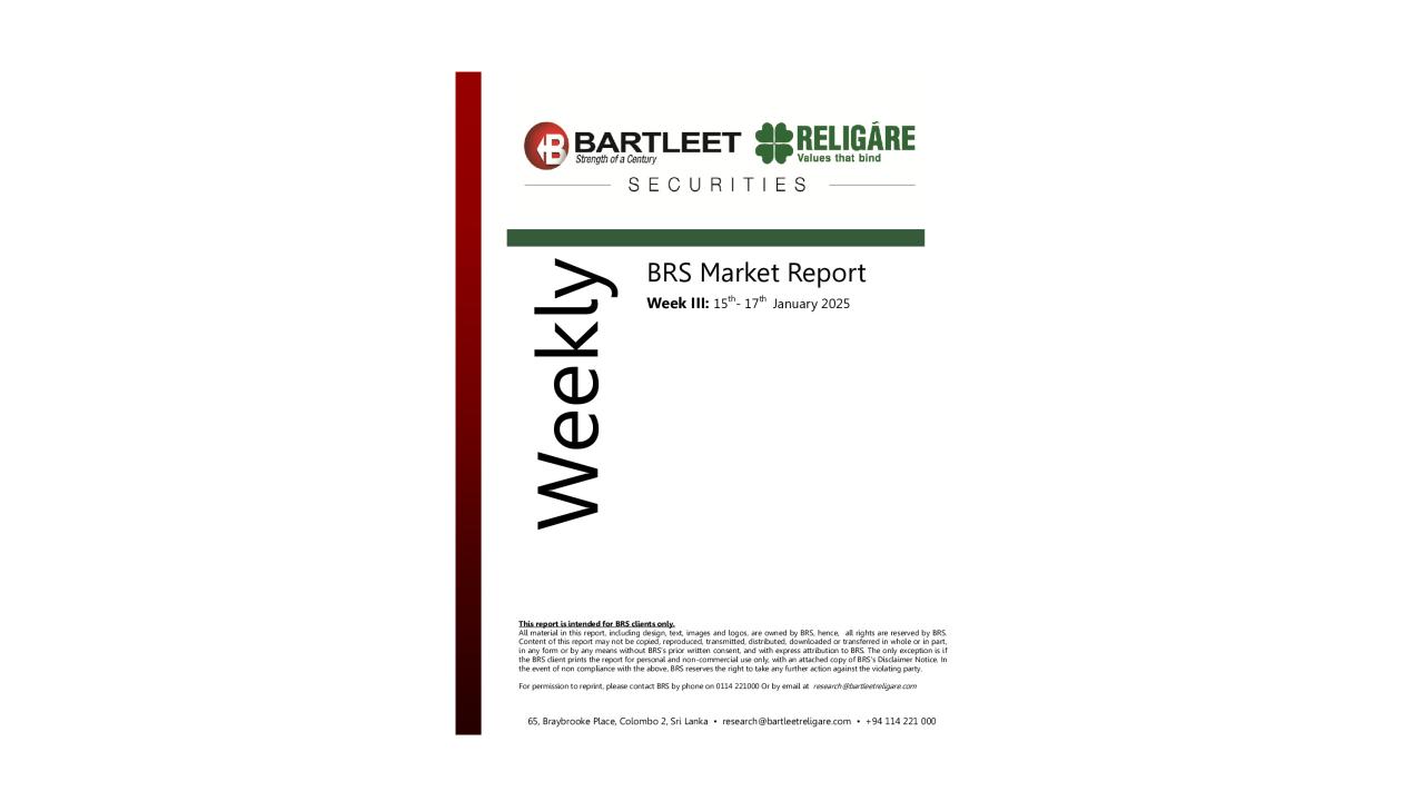 BRS Weekly Market Report - 17.01.2025