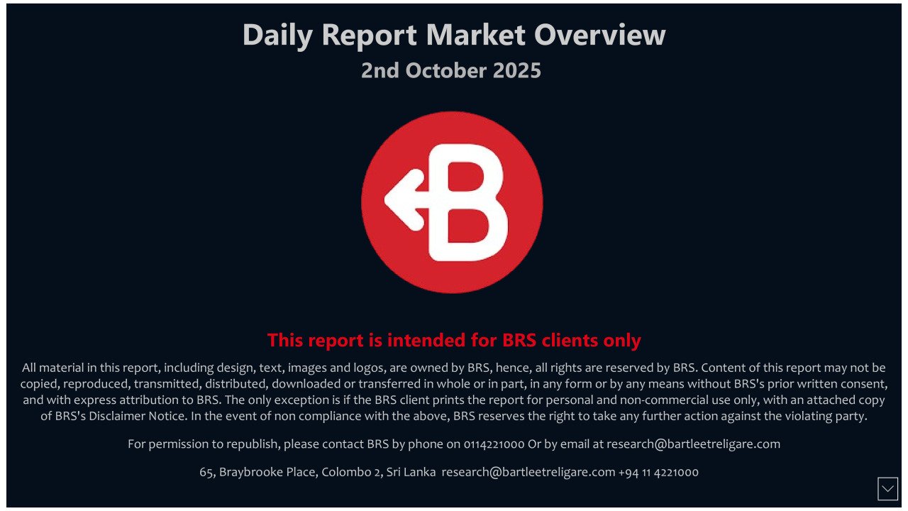 Daily Report Market Overview - 02nd October 2025
