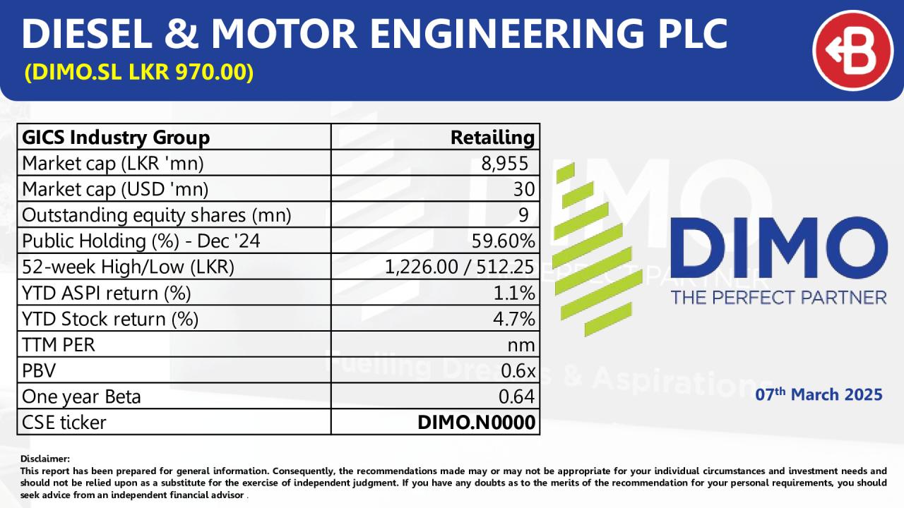 Company Information Note - DIMO - 9M FY25 