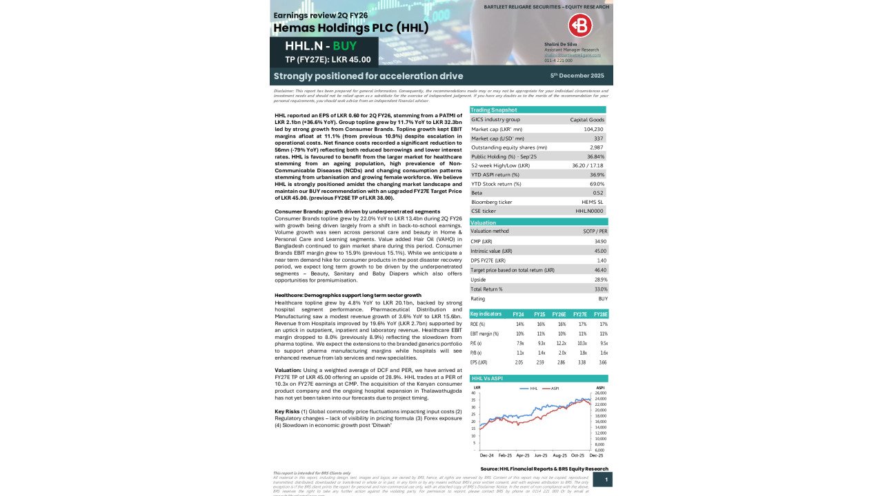 HHL 2Q FY26 Earnings Review - BRS Equity Research