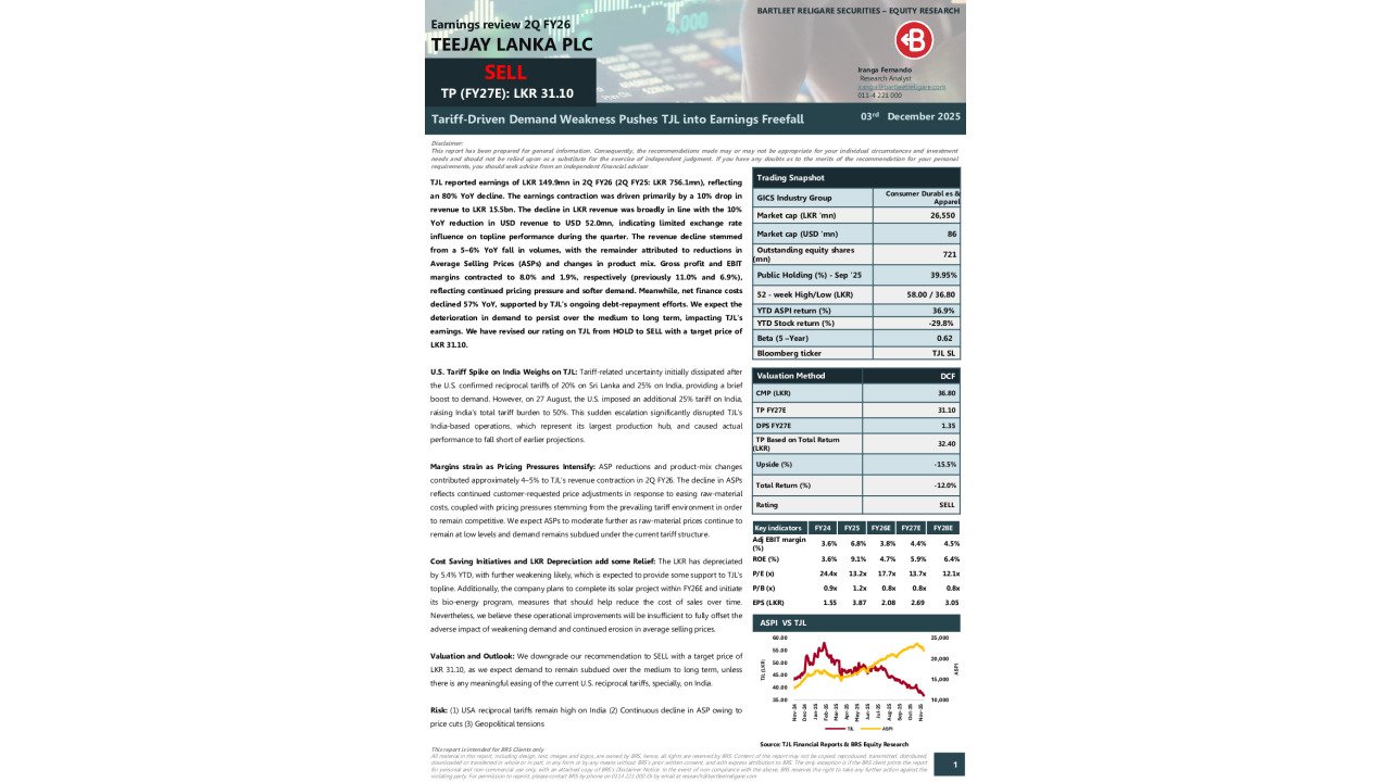 TJL Earnings Review 2Q FY26 - BRS Research	