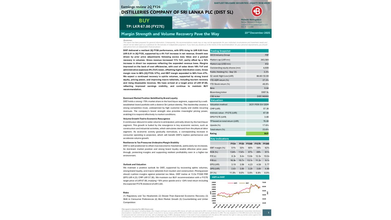 DIST Earnings Review 2Q FY26 - BUY