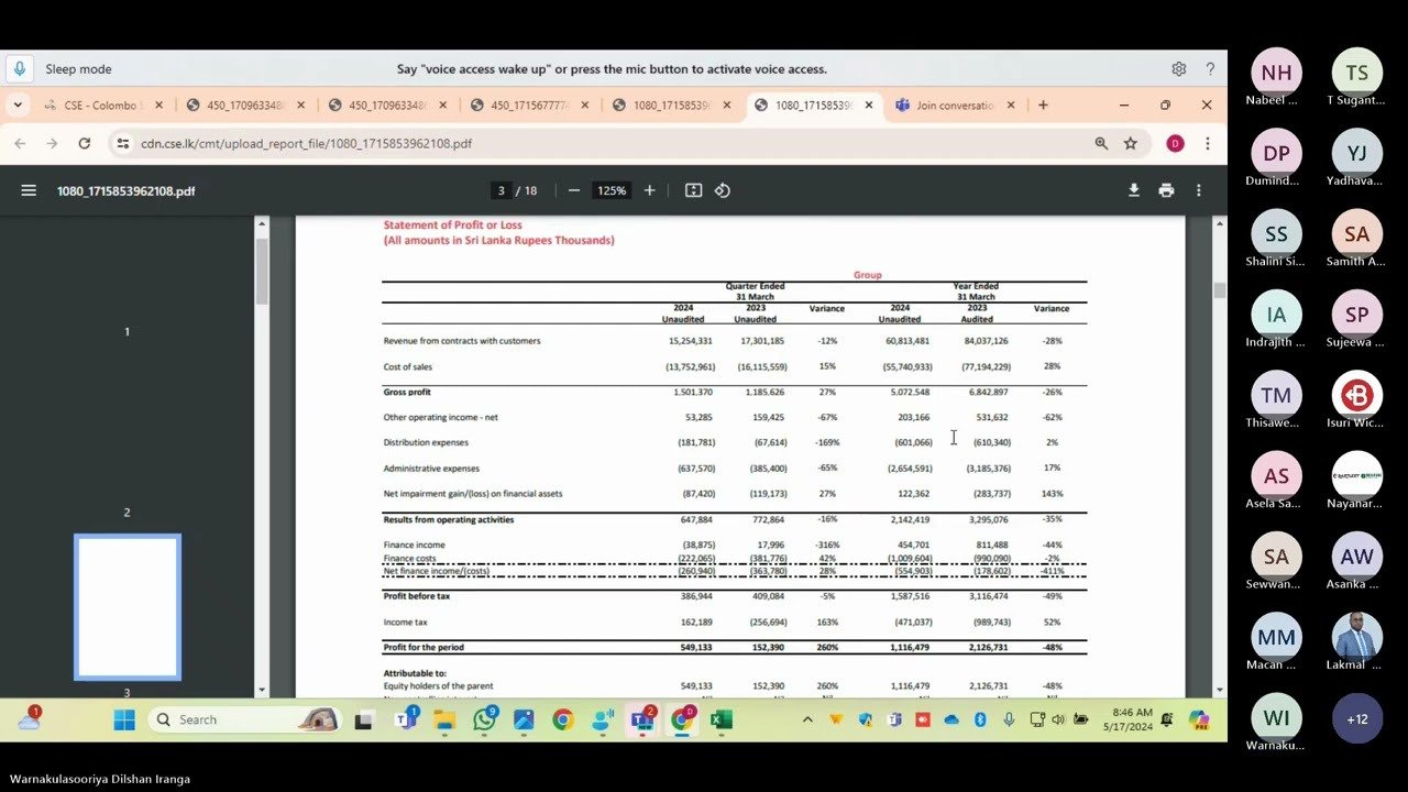 TJL Quarterly Earning Snippet