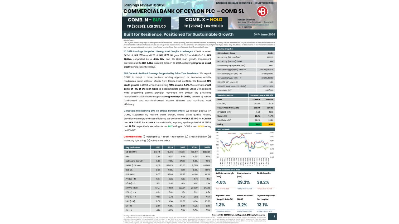 COMB 1Q 2026 Earnings Review - BRS Equity Research
