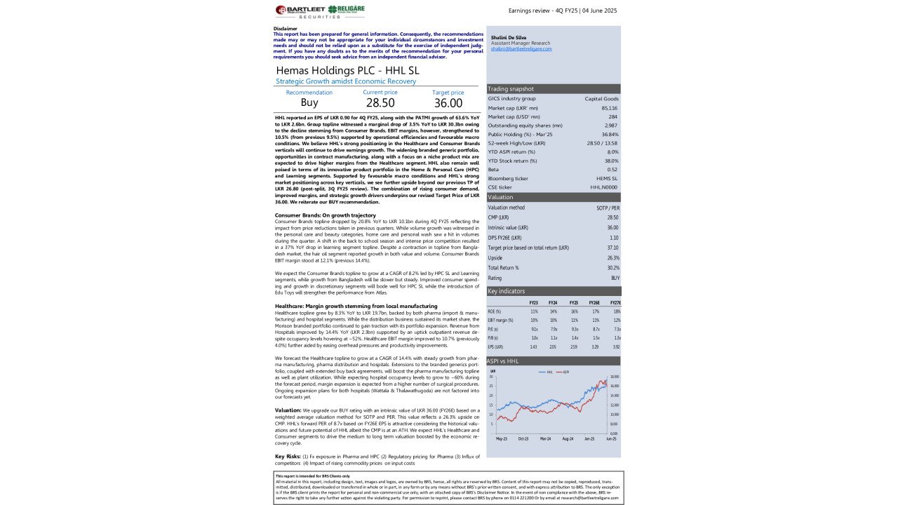 Hemas Holdings PLC (HHL) - 4Q FY25