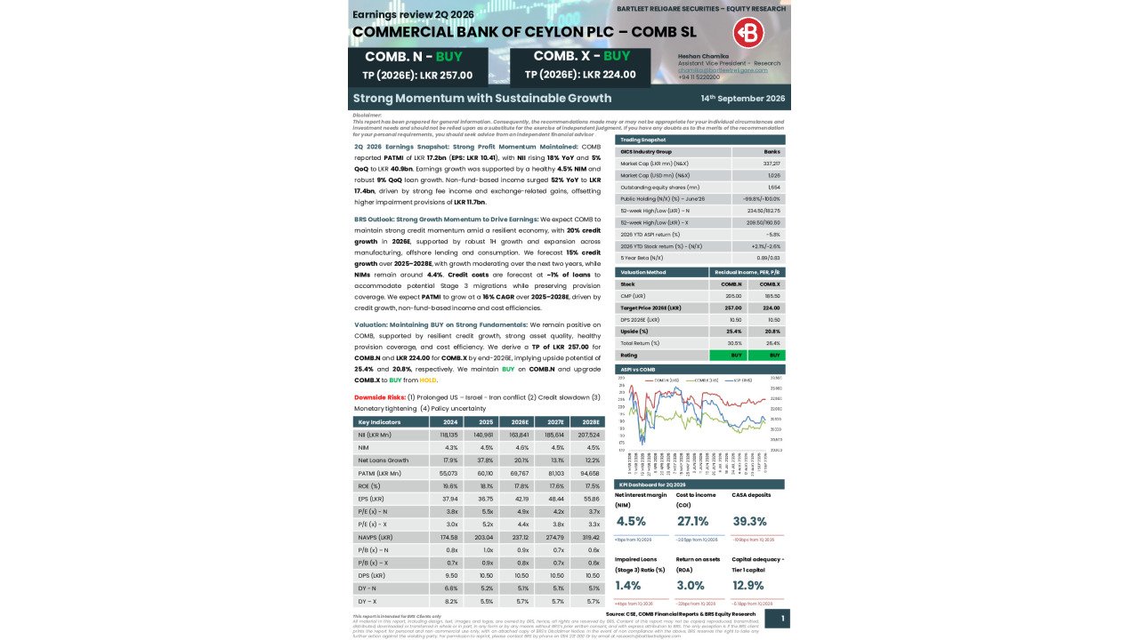 COMB 2Q 2026 Earnings Review - BRS Equity Research