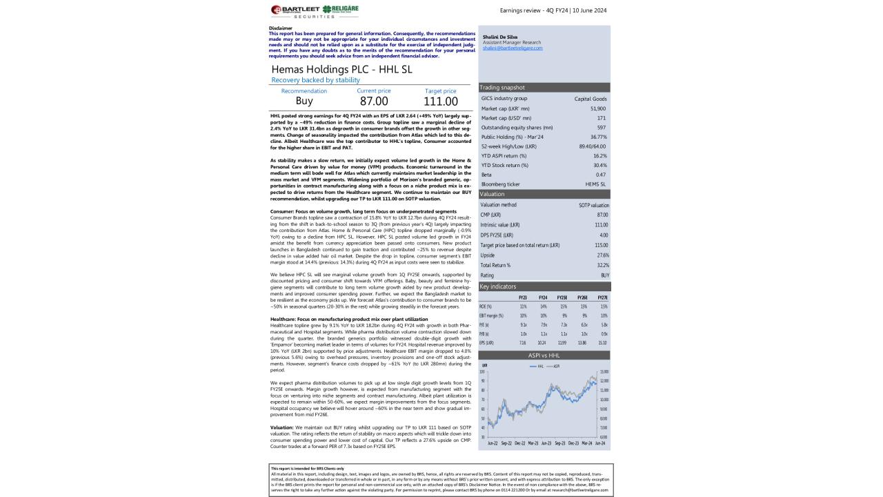 HEMAS HOLDINGS PLC - 4Q FY24 Earnings Review