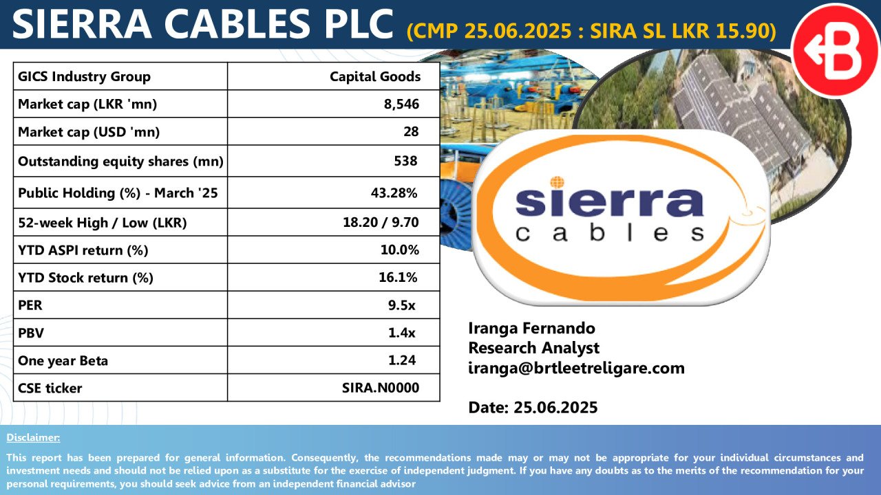 SIERRA CABLES PLC (SIRA) Information Note - FY25