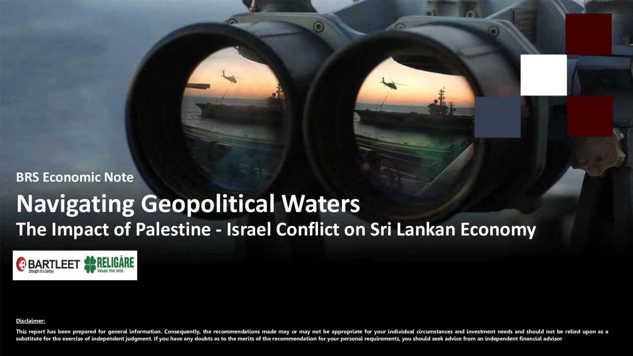 BRS Economic Update - The Impact of Palestine - Israel Conflict on Sri Lankan Economy
