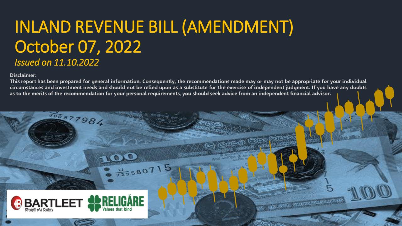 Inland Revenue Bill (Amendment) October 07, 2022