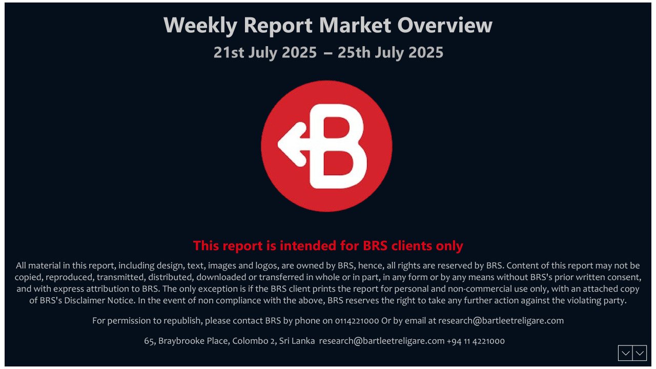 BRS Weekly Market Overview - 25.07.2025