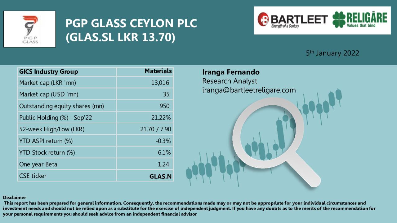 Company Information Note - PGP GLASS CEYLON PLC